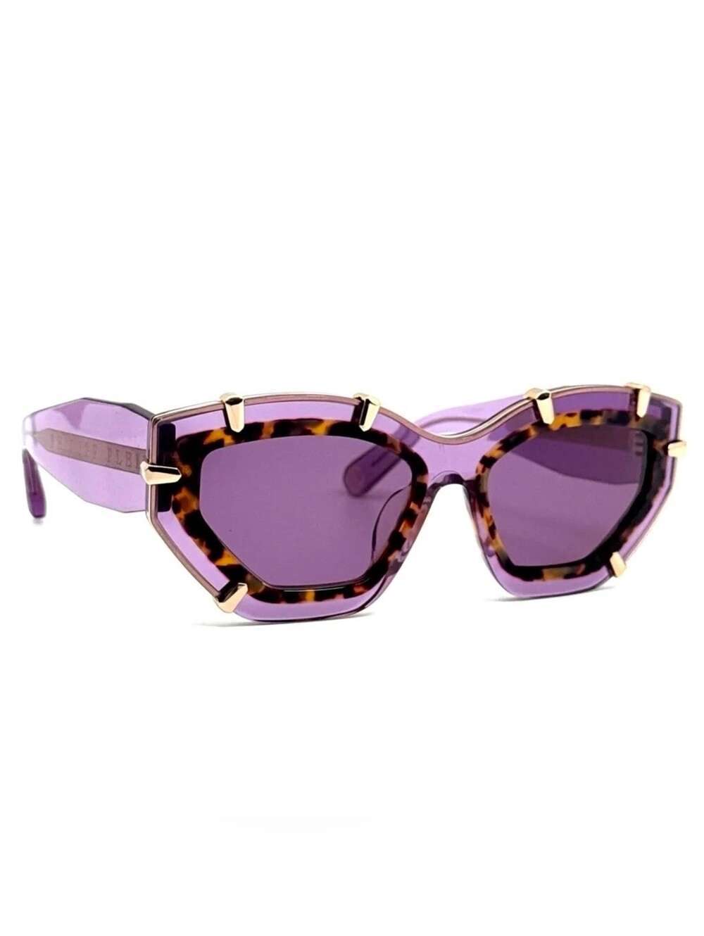 New Full Inclusion - Plein Supreme Star SPP099V Sunglasses Lavender/Havana